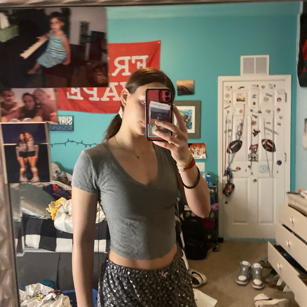 Grey Crop Top